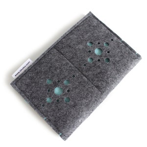 Passport Wallet, Card and Passport organizer, Passport holder, Document Wallet, Passport Case, Small Wallet- Charcoal Grey & Pastel Blue