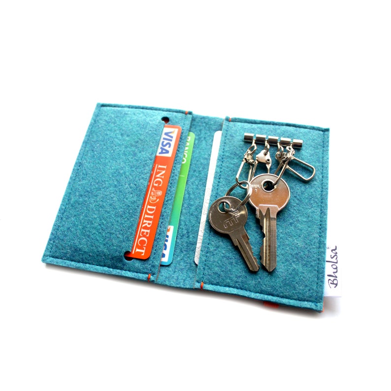 Card Holder / Keyring Felt Wallet / Keyring Key holder / Small Etsy