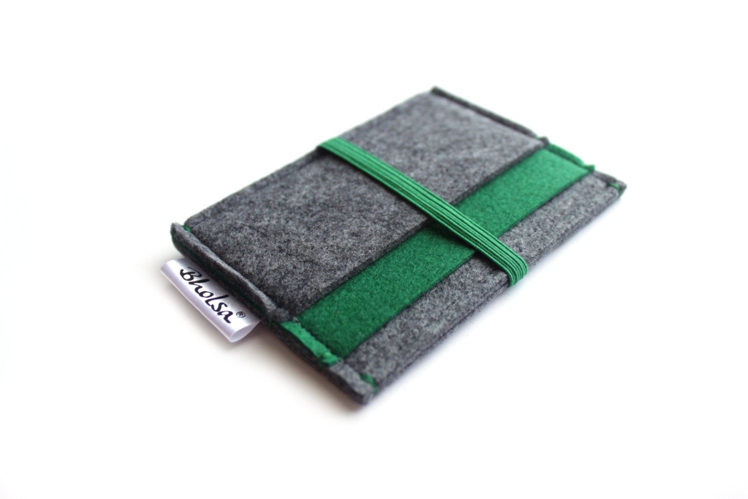 Card Organiser / Coin Wallet / Money Felt Wallet / Money carry Wallet / Card Wallet Organiser / Coin Purse - Charcoal Grey & Deep Green