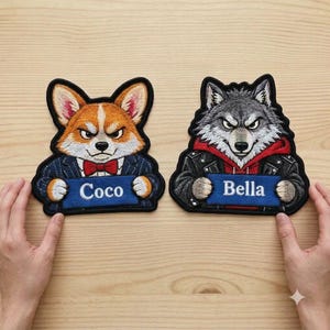 Custom Pet Patch, Personalized Pet Name Patch from Photo, Embroidered Pet Patch, Custom Pet Portrait Patch, Pet Lover Gift