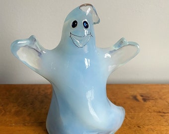 Fenton Opalescent Ghost Art Glass Figurine by Kim Anderson - Halloween Collectible - Fenton Art Glass - Halloween Lovers - Glass Ghost
