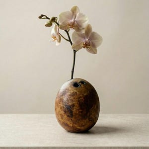 Vintage June Kapos Studio Pottery Brutalist Vase, 3-Hole Organic Ceramic, 1960s, 3" Tall, 2" Wide, Unsigned