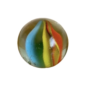 Vintage Cat Eye Marble: 3-Core Swirl Glass Shooter, Retro Collectible