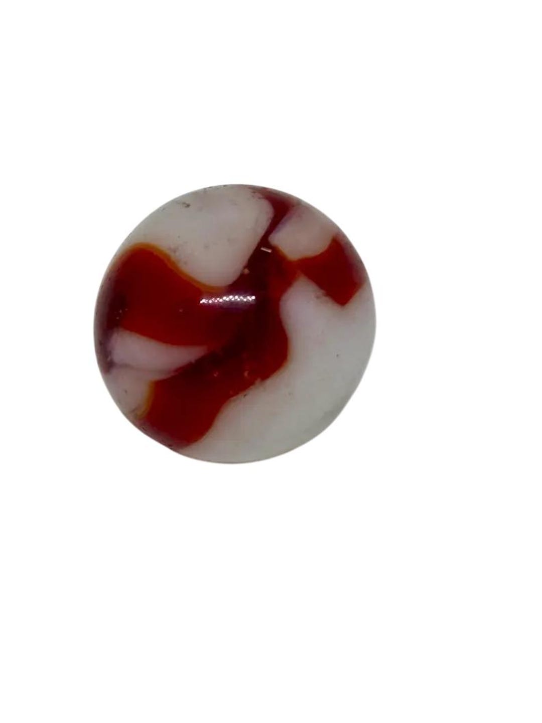 Vintage Red & White Swirl Glass Marble, Mid-century Toy Marble - Etsy