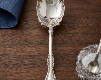 Antique Wm A Rogers Glenrose Silverplate Sugar Spoon 6" Art Nouveau Shell Bowl