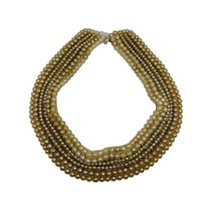 Vintage Faux Pearl Choker: Mid-Century White & Pink Beaded Collar