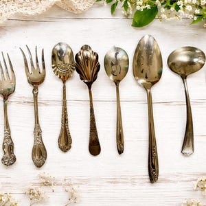 Vintage Silverplate Flatware Set: 9 Piece Mixed Silverware