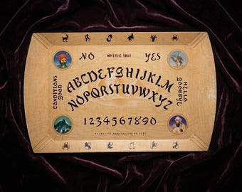 1940s Haskelite Mystic Tray, Vintage Ouija Board, Occult Astrology Decor