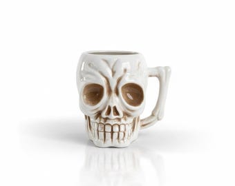 Vintage Mai Kai Skull Tiki Taza / OMC Japan Bone Handle Cup