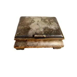 Antique Art Deco German Silver-Plated Cigarette Box – Stamped Silver Plate Germany, Vintage Jewelry Storage Box, 1930s