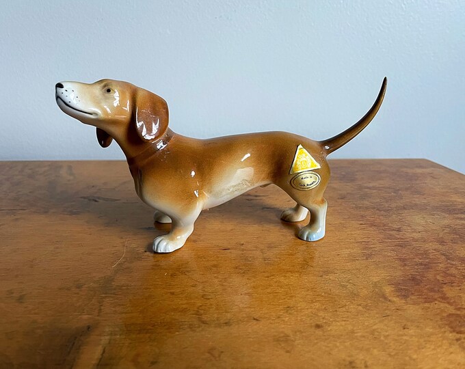 Vintage Royal Dux Porcelain Dachshund Dog Czechoslovakia Bohemia Wiener