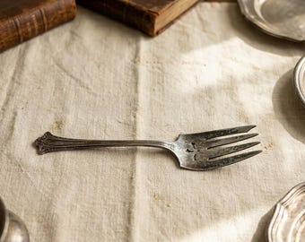 Rogers Admiral Silver-Plated Meat Serving Fork – 1918 Vintage Flatware