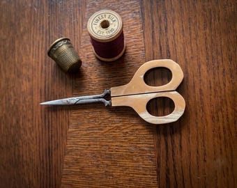 Vintage German Embroidery Scissors, Faux Mother of Pearl Handles, C.J.B. & Co. GERMANY, Art Deco Era