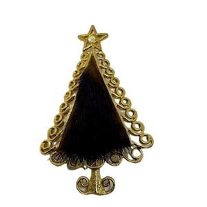 Vintage Tancer II Christmas Tree Brooch: Aurora Borealis Star