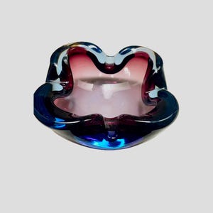 Vintage Murano Glass Ashtray: Flavio Poli Seguso Sommerso Art Glass