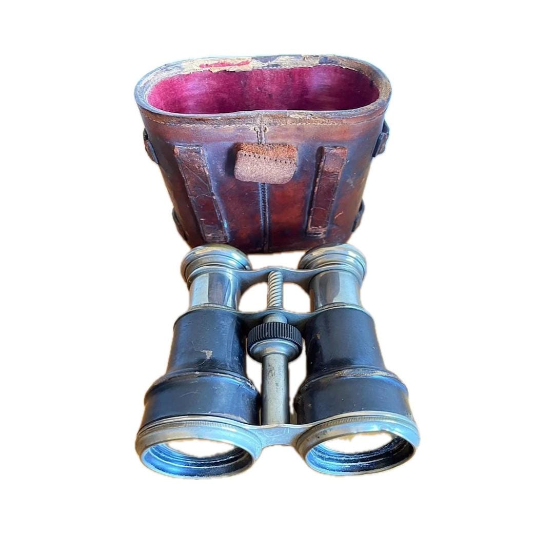 Antique French Binoculars Verres 8 - Original Leather Case