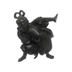 Antique Bronze Kabuki Actor Sculpture: Japanese Art (Arm Damage)