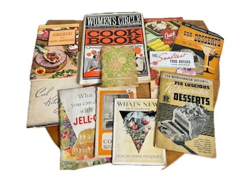 Vintage Cookbook Collection: 1930s-60s Recipes, Desserts, Salads, JELL-O