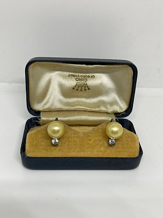 Vintage Art Deco Ciro Pearl & Paste Silver Earring