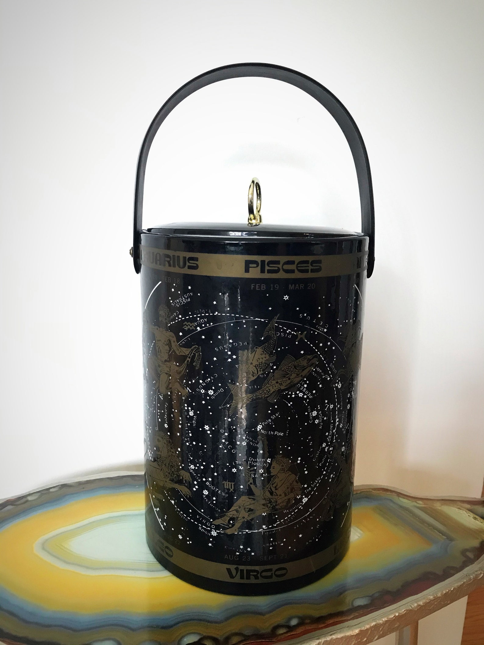 Vintage Zodiac Astrological Ice Bucket Vintage Champagne Etsy