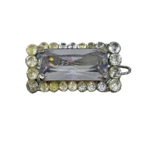 Vintage Hair Barrette –Art Deco Style -  Rectangular Clear Stone & Rhinestones, Elegant Bridal Hair Accessory