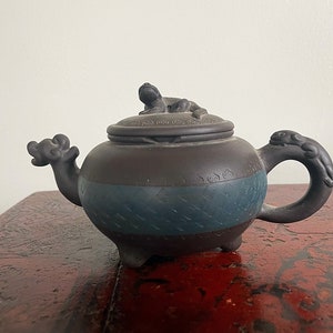 Antique Yixing Zisha Dragon Teapot and Cover Chinese Pottery Teapot Zisha Clay Chinese Dragon Teapot Dragon Head Antique Tea Pot Rare