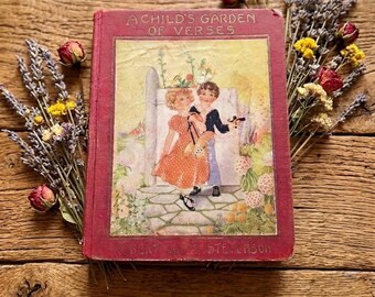 Vintage 1929 A Child's Garden Verses, Eulalie Illustrations, Platt & Munk Book