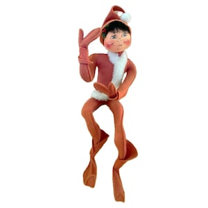 Vintage Annalee Christmas Elf Large 16&quot; Sitting Poseable Elf Doll 1993 Vintage Holiday Decor Vintage Christmas Elf Vintage Holiday Decor