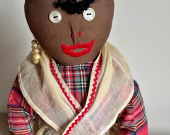 Vintage African American Folk Art Bottle - Handmade Figure - Rare