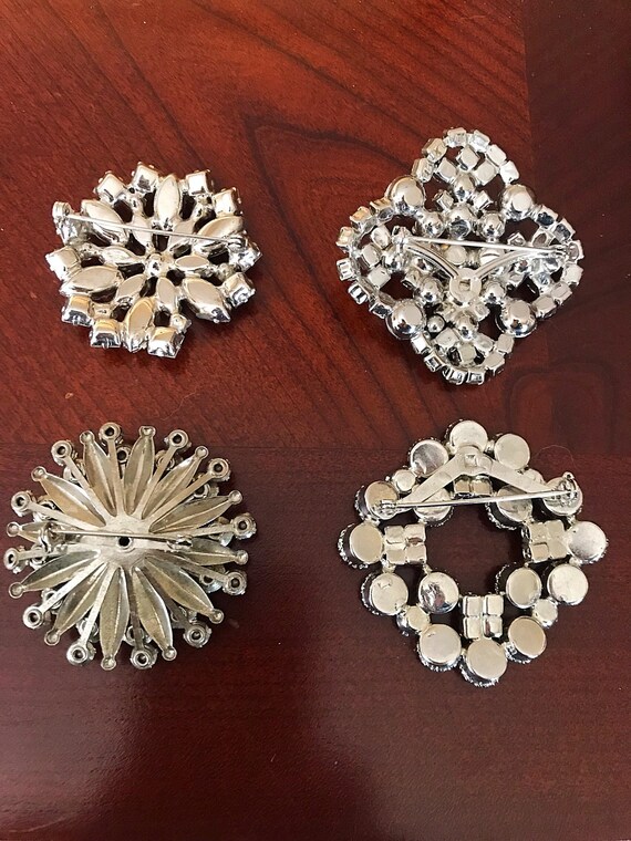 Bittersweets13 Vintage Rhinestone Pins Brooches Set of 4 Bridal Bouquet Bridal Jewelry Art Nouveau Victorian Wedding