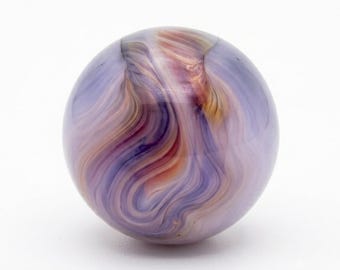 Vintage Amethyst Swirl Glass Marble – Cobalt Blue, Red, Orange West Virginia Style
