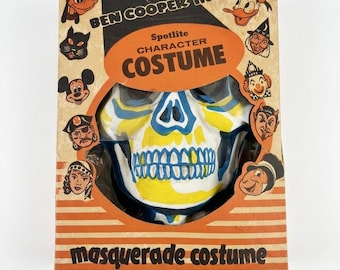 Vintage Ben Cooper Boney Skeleton Halloween Costume #2711 (1950s/1960s) | Spooky Decor Display
