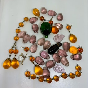 Vintage Chandelier Glass Prisms: Multi-Colored Crafting Pieces - Set of 36
