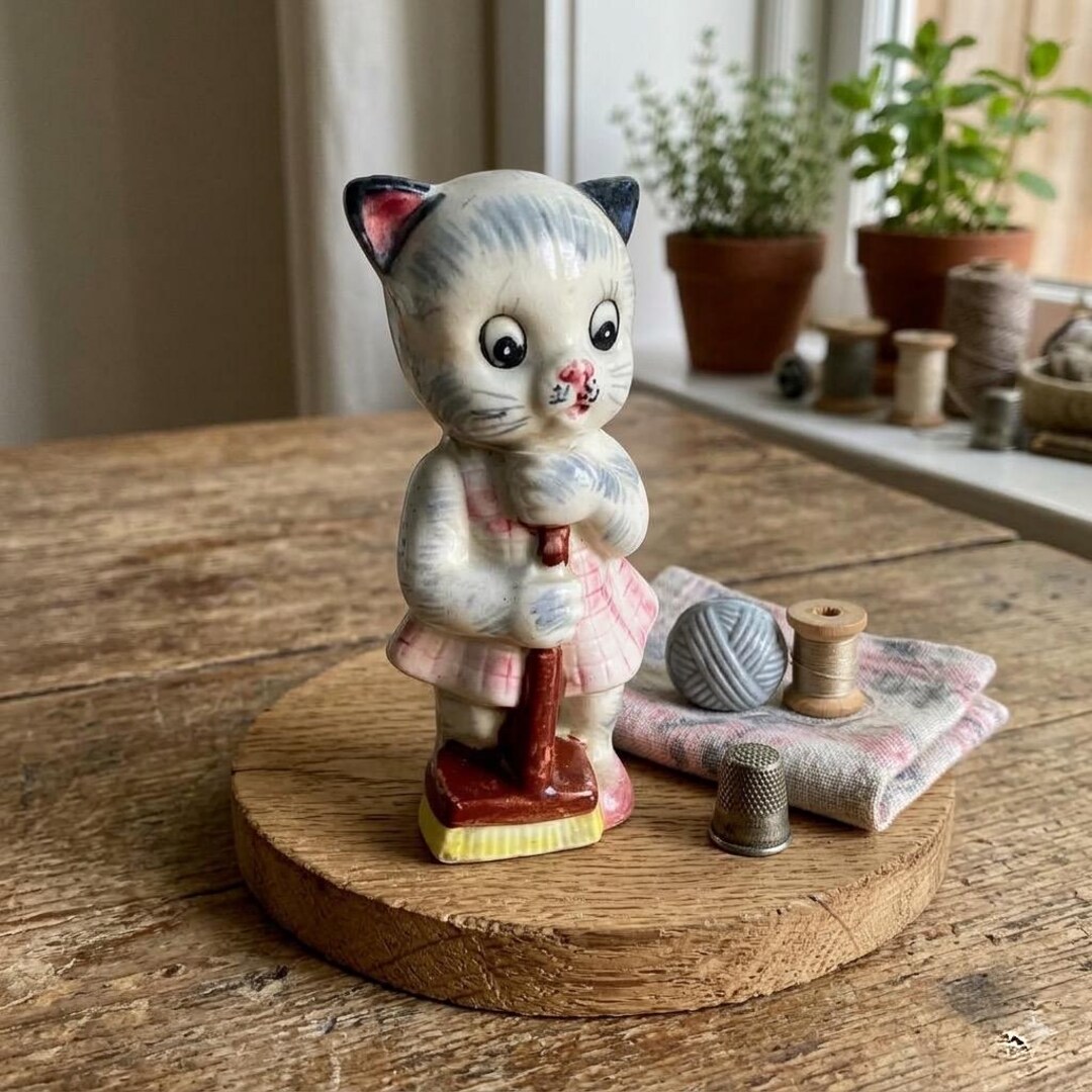 Mid-century Anthropomorphic Cat Figurine: Retro Kitsch Decor - Etsy