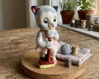 Mid-century Anthropomorphic Cat Figurine: Retro Kitsch Decor - Etsy