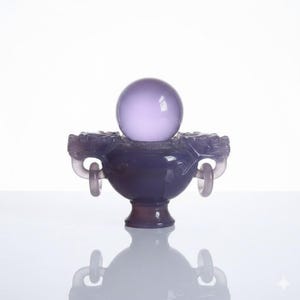 Antique Chinese Dragon Incense Burner: Hand-Carved Jade or Agate, Crystal Ball Holder