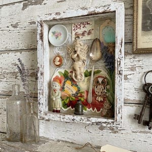 Spirit Box “The Cherub’s Keeping” | Victorian Shadow Box Assemblage | Vintage Cherub Curio Art