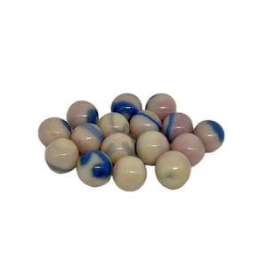 Jabo Fenton Burmese Uranium Glass Marbles – UV Reactive Fluorescent Vintage Collectible - Set of 16 - Vintage Art Glass - Vaseline Glass