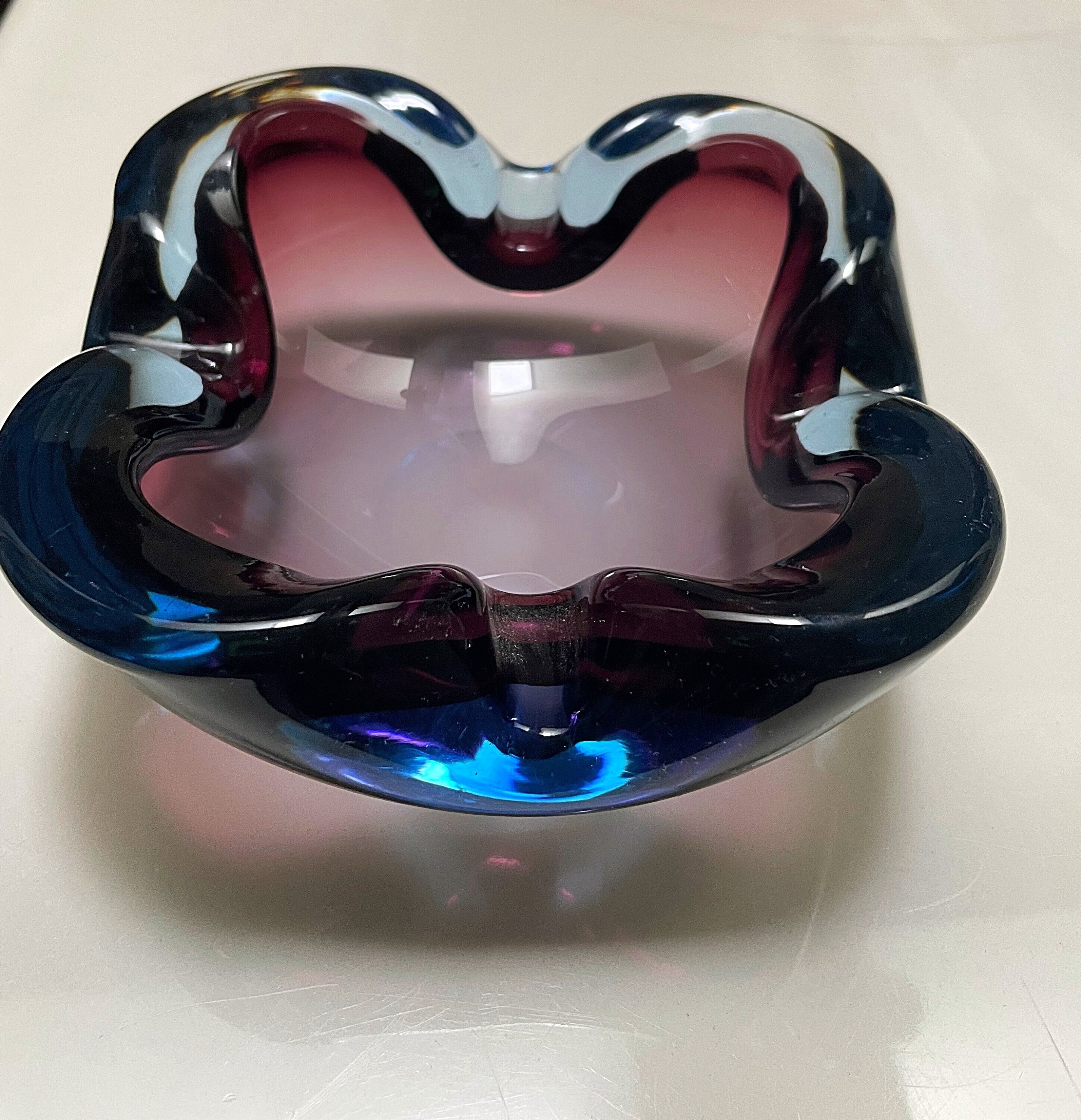 Murano Sommerso Glass Ashtray - Etsy
