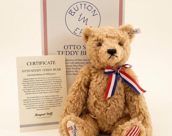 Steiff Otto Teddy Bear Limited Edition 2012 Mohair Plush (Box, Certificate)