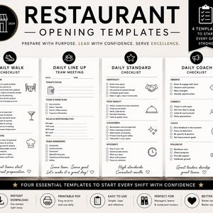 Templates for Restaurant Management