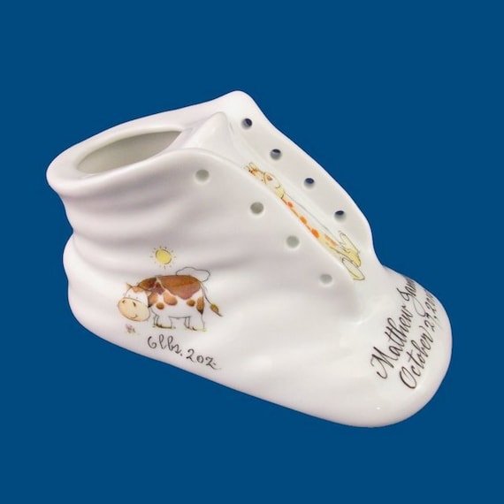 Personalized porcelain baby shoe sale