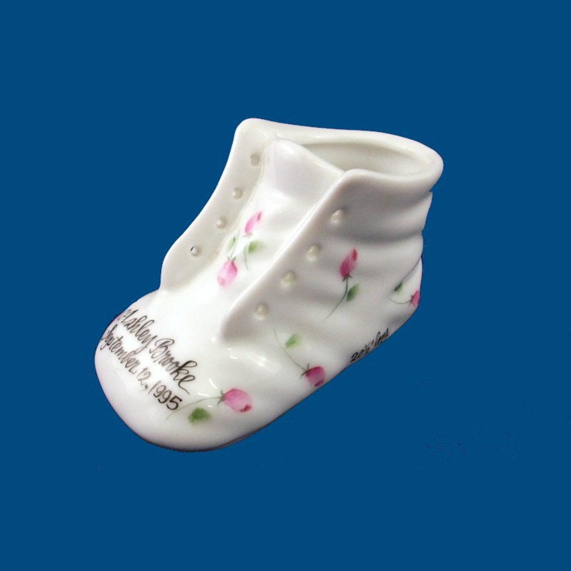 Personalized Porcelain Baby Shoe with Hand Painted Etsy