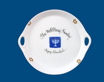 Personalized Hand Painted  Chanukah Dish