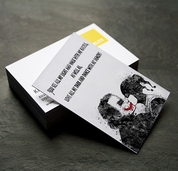 Carte De Visite Joker Et Harley Quinn Citation Inspiree Etsy