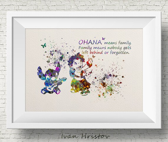 Stitch Zitat Von Lilo Und Stich Disney Aquarell Illustrationen Etsy