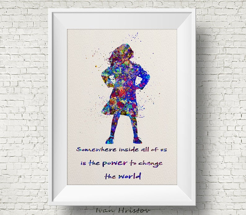 matilda inspired quote watercolour art print illustration