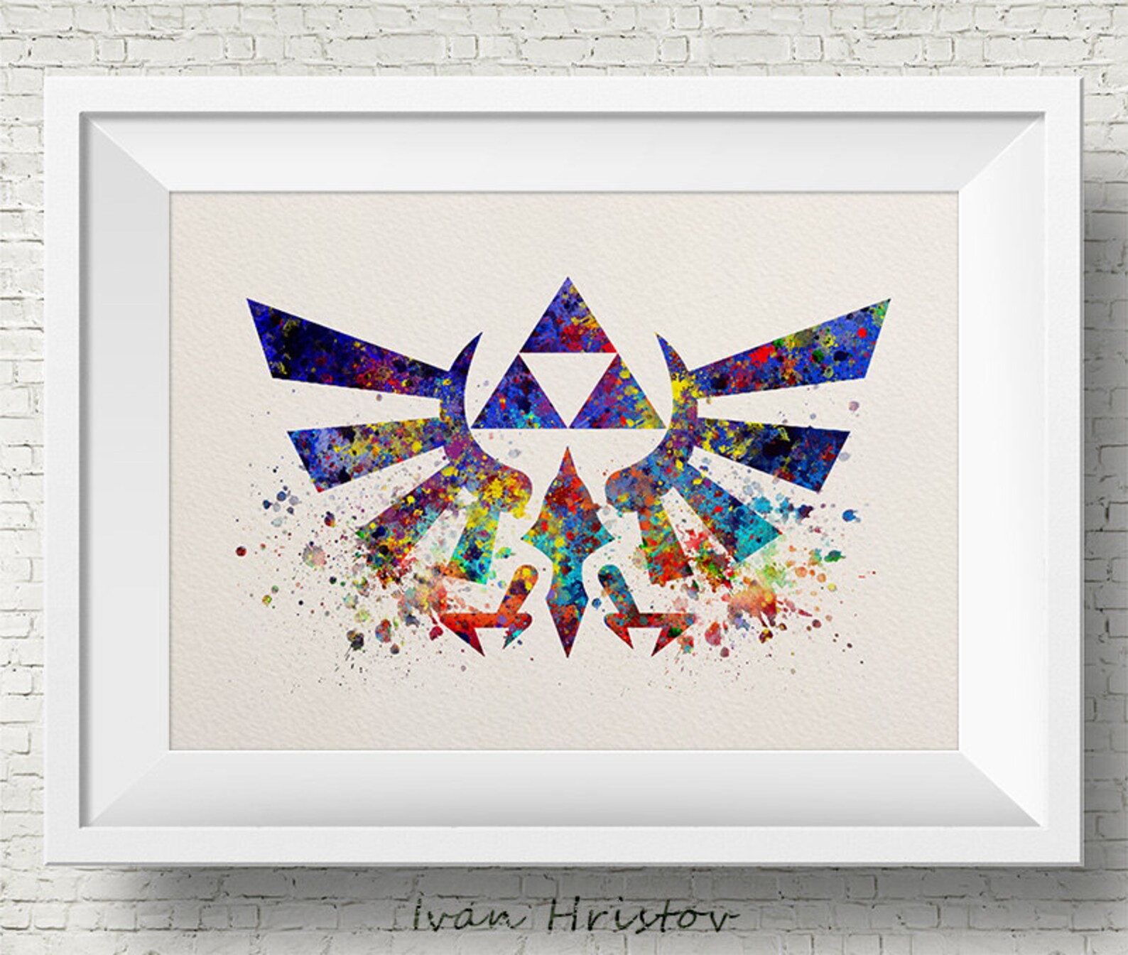 Hyrule Crest Legend of Zelda Triforce Art Print Watercolor | Etsy