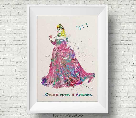ART PRINT Sleeping Beauty Quote illustration Princess Wall Art Aurora Disney