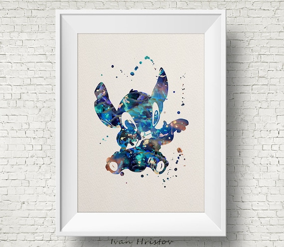 Download Stitch Lilo Stitch Disney Watercolor Art Print Giclee Etsy
